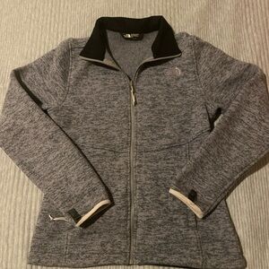 North Face Jacket Womens S Full Zip Fleece Line Outdoor F16 Grey Polyester Shell
